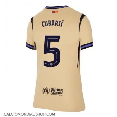 Maglie da calcio Barcelona Pau Cubarsi #5 Seconda Maglia Femminile 2025-26 Manica Corta Maglie da calcio Barcelona Pau Cubarsi #5 Seconda Maglia Femminile 2025-26 Manica Corta